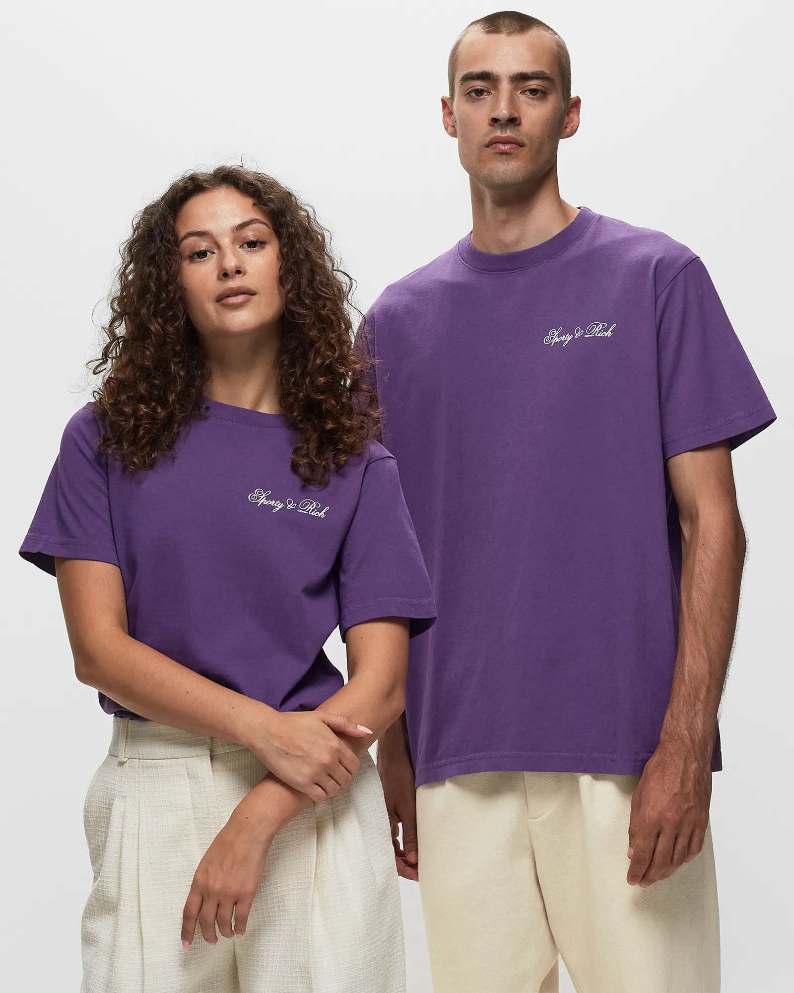 Sporty & Rich CURSIVE LOGO T SHIRT
