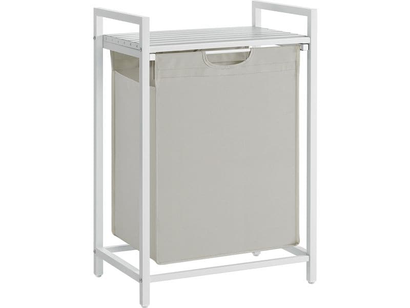 VASAGLE Wäschekorb  mit Ablage 65 l, Weiss Wäschesammler