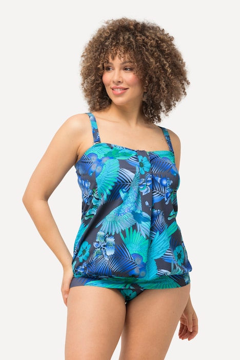 Tankini, Papageien, Softcups, Träger verstellbar, recycelt