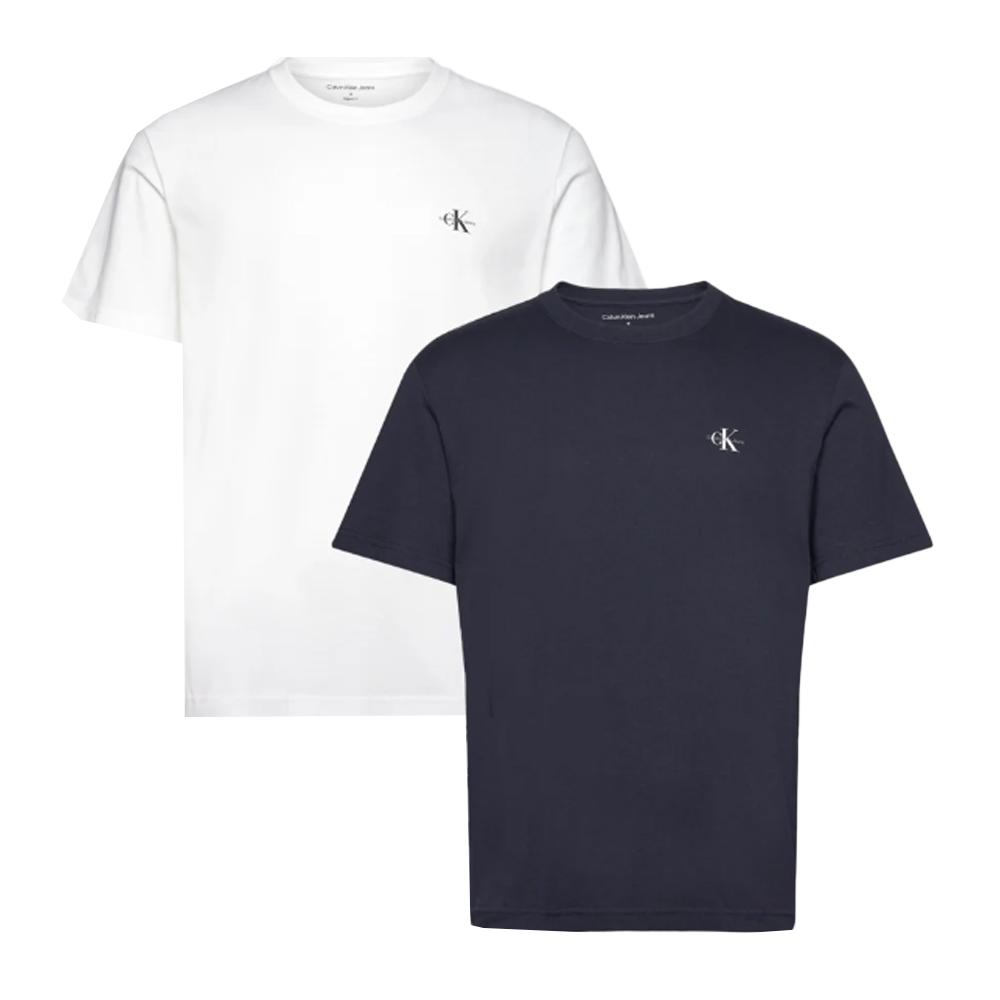 Calvin Klein Jeans Lot de 2 T-shirts Blanc/Gris Homme Calvin Klein Jeans Monologo