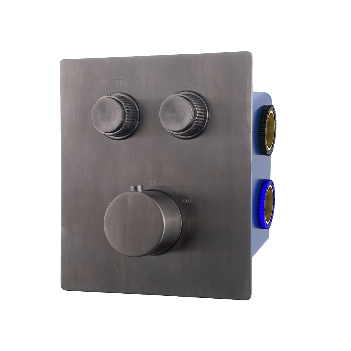 Mueller Click inbouwthermostaat 2-wegs gunmetal
