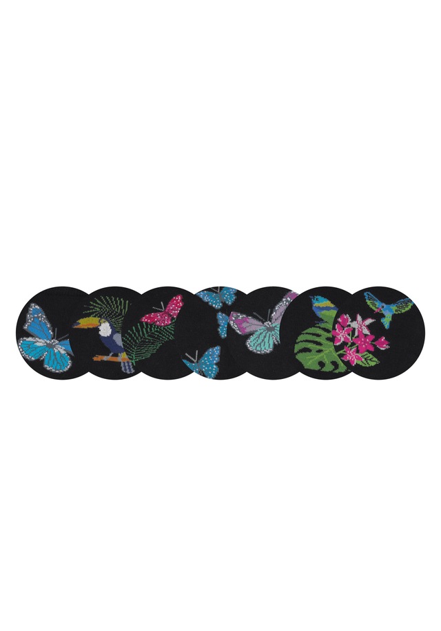 H.I.S Socken Packung, 7 Stk. tlg. mit Schmetterlings- und Vogelmotiven