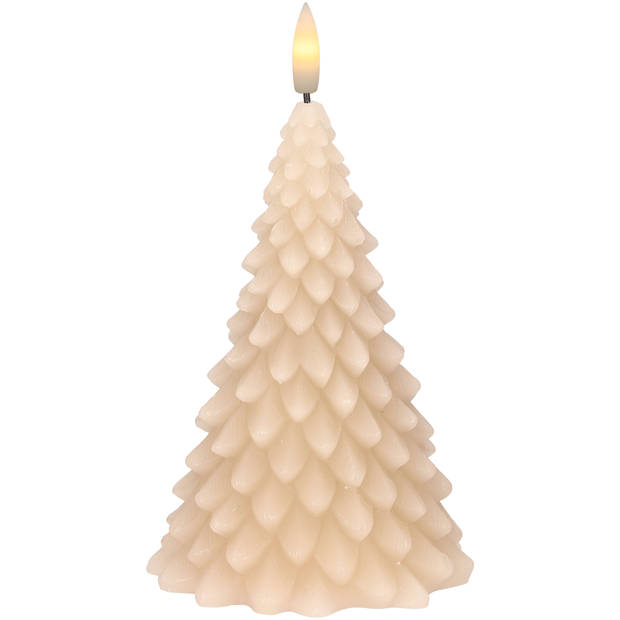Blokker LED Kaars Kerstboom - 10x10x15 cm - Beige