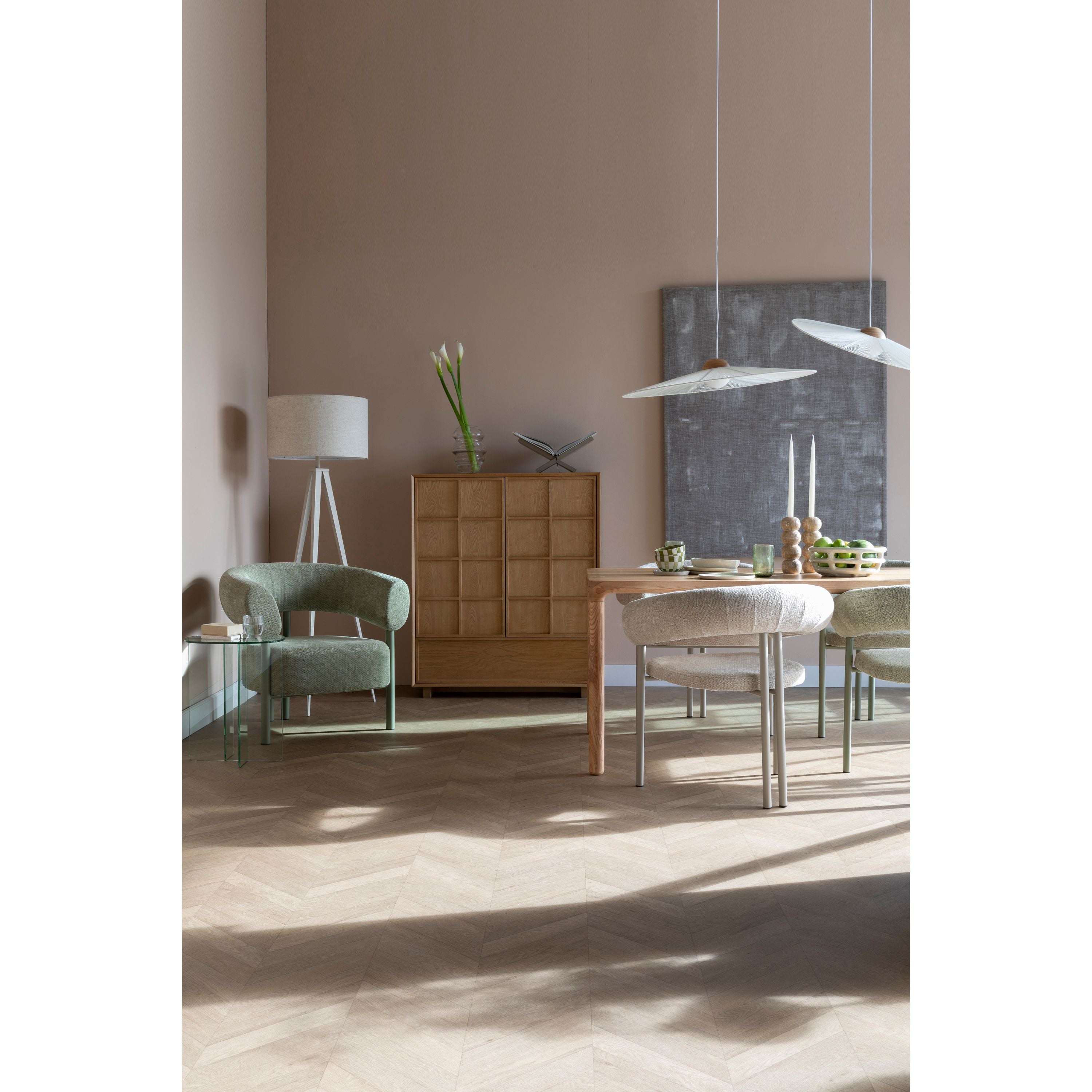 Zuiver Heels Eetkamerstoelen Met Armleuningen Beige - Set van 2