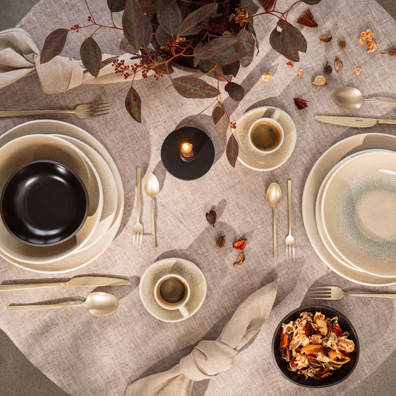 Junto Dune/Slate Grey Set 24-tlg./Espresso