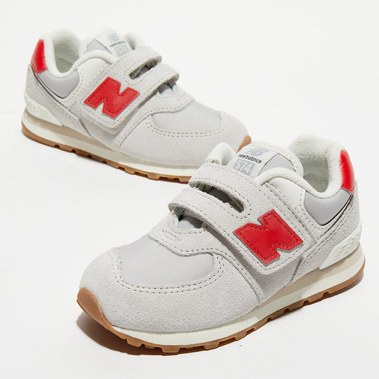 New Balance Baskets 574 gris/rouge