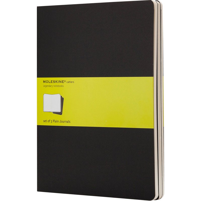 Set de 3 cahiers Moleskine 19 x 25 cm ivoire sans quadrillage 120 pages