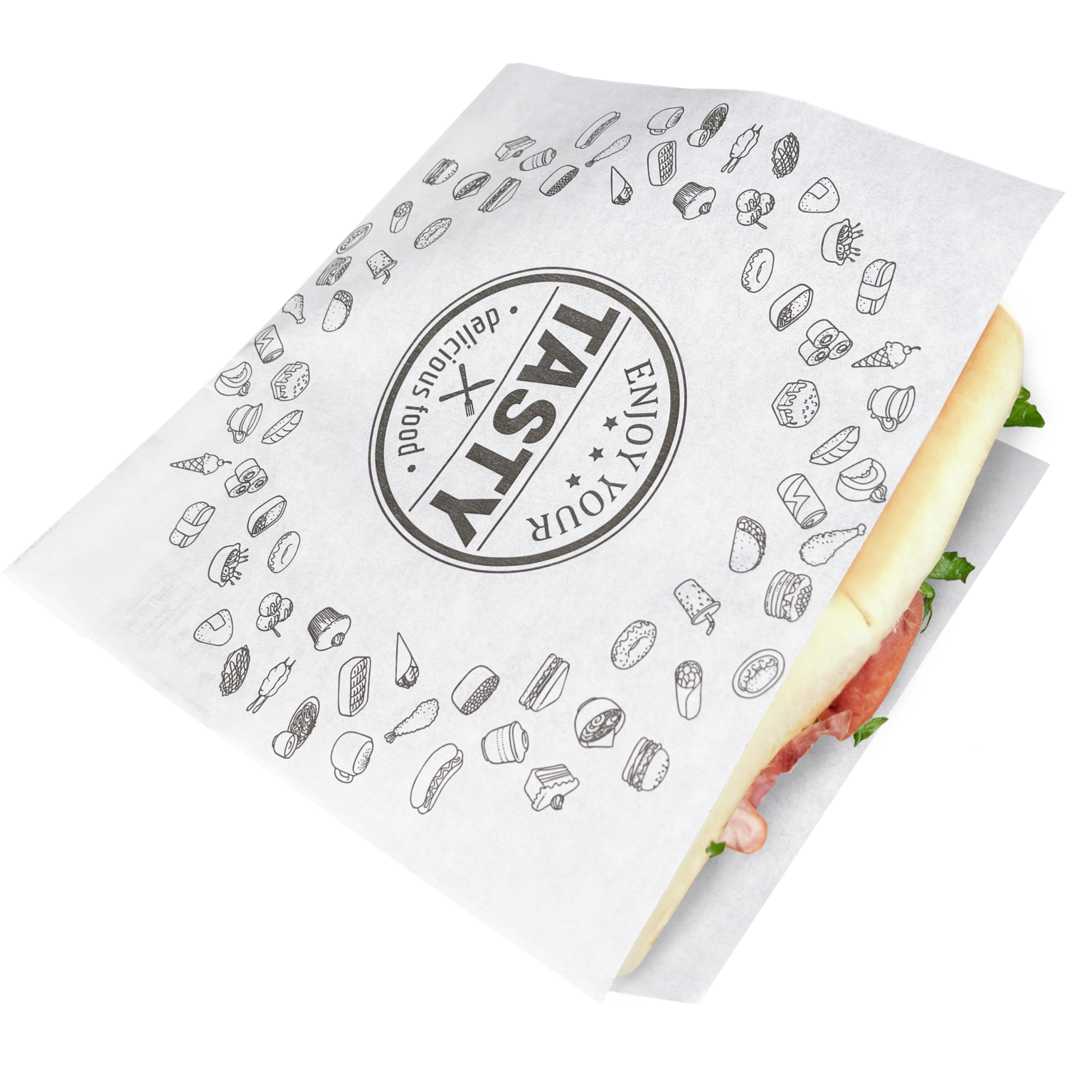 Snackenvelop, 18x18cm, TASTY, ersatzpapier,