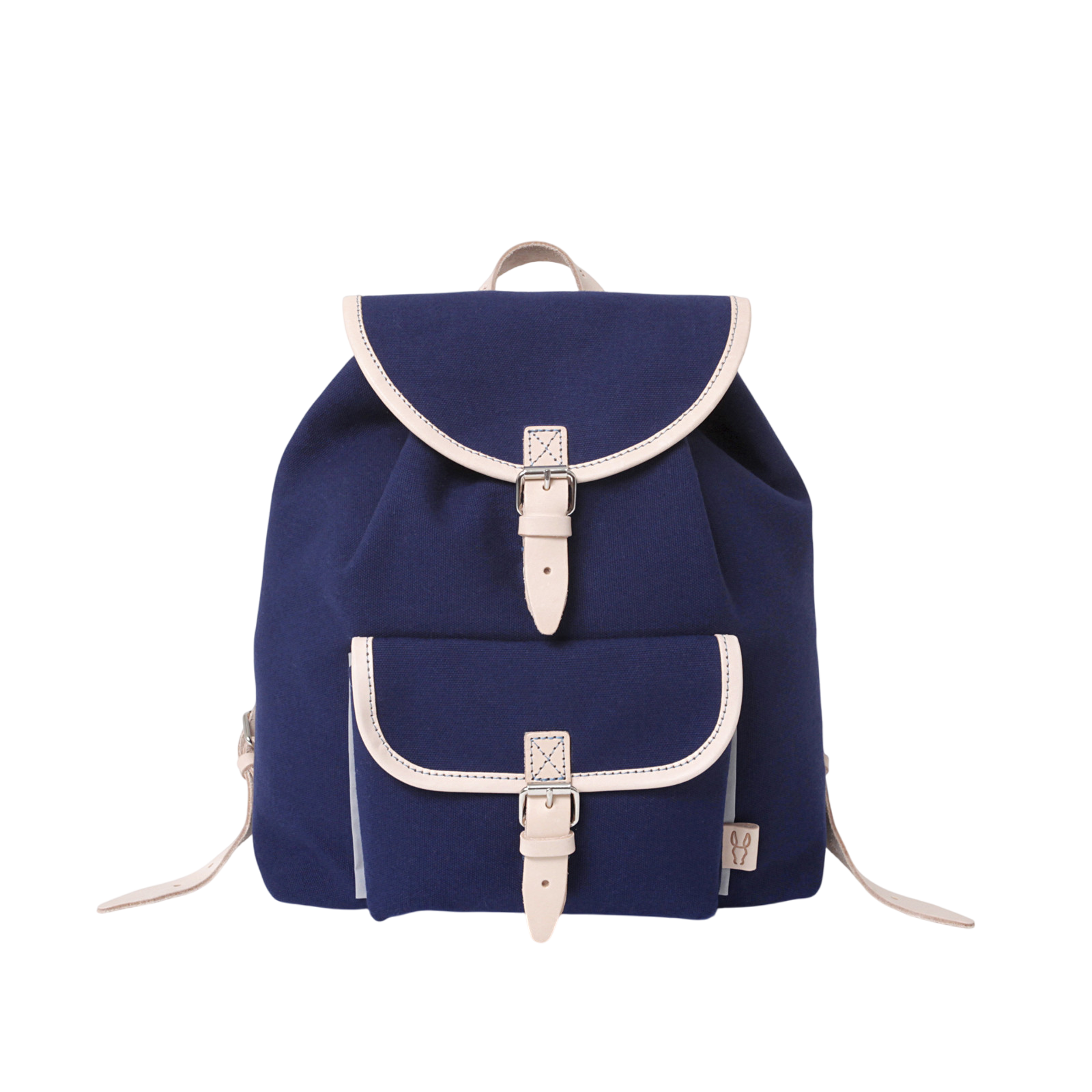 Kinderrucksack Georgie Navy, Leder Natur