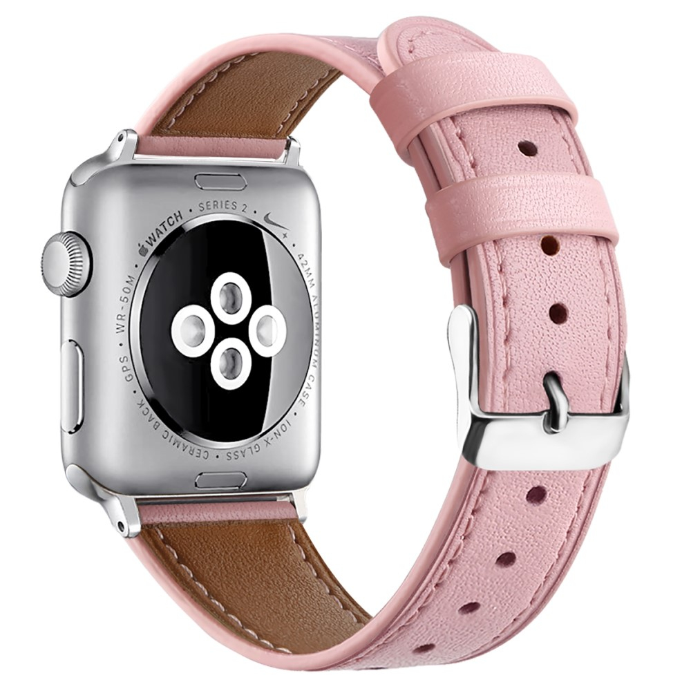Apple Watch (42/41/40/38 mm) Ersatz Echtleder Armband (Gelenkumfang: 165-220mm) - Rosa