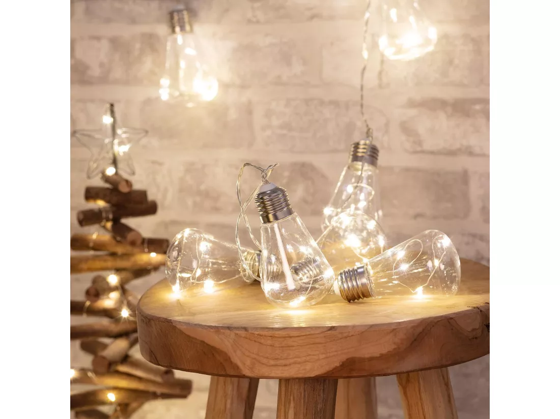Guirlande d'Ampoules LED Edison 2m Blanc Chaud 3000K