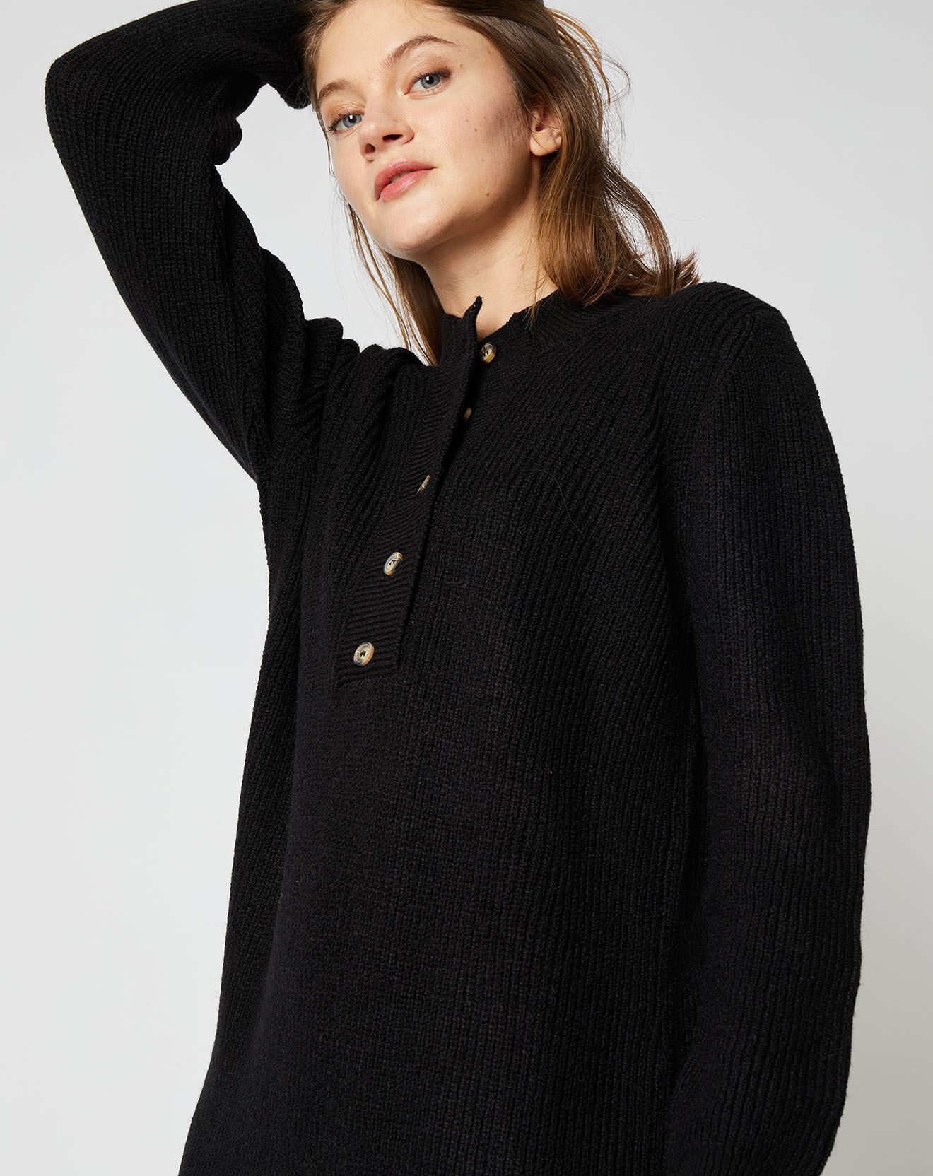 An'ge Robe pull en Maille mélangée Vicky noire