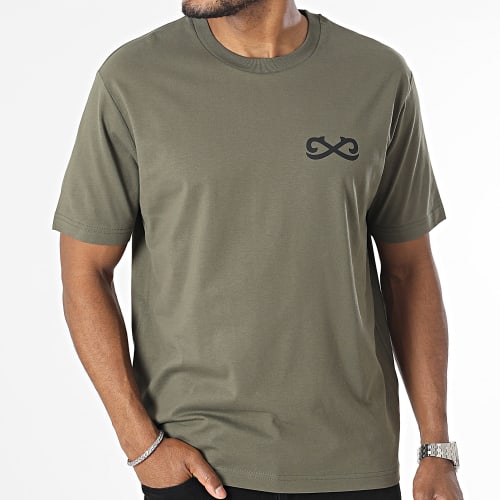 Tee Shirt Oversize Infini Vert Kaki Noir