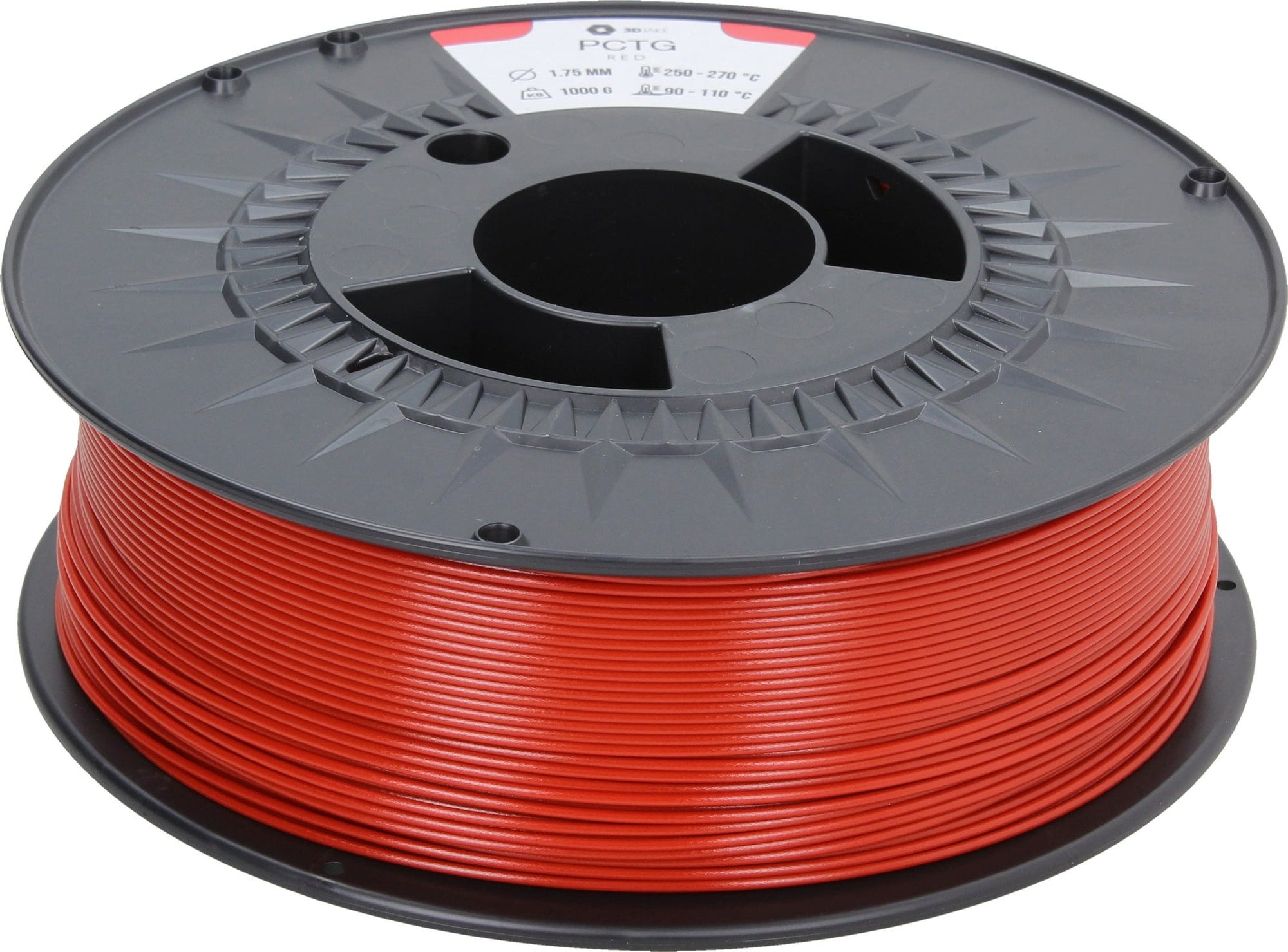 3DJAKE  PCTG Rot, 1,75 mm / 1000 g    Temperatur- & chemikalienbeständiges PCTG Filament mit hoher optischer Klarheit