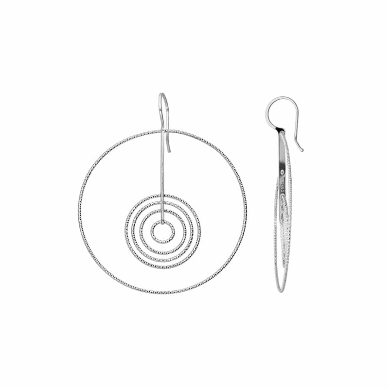 Boucles D'oreilles Argent Rhodié Diamanté Martina