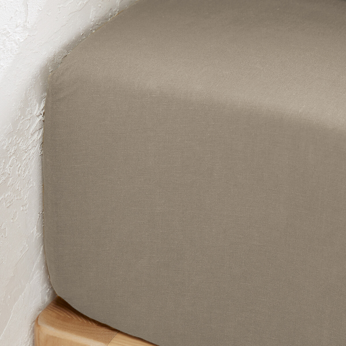 LA REDOUTE INTERIEURS<br>Lençol justo de linho lavado, bainha 30 cm, Linot