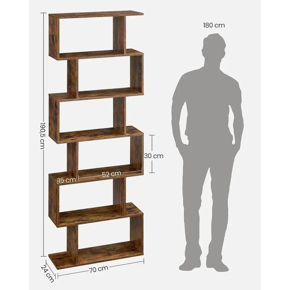 Bobbel Home - Boekenkast - Kubus - 6 Compartimenten - Bruin