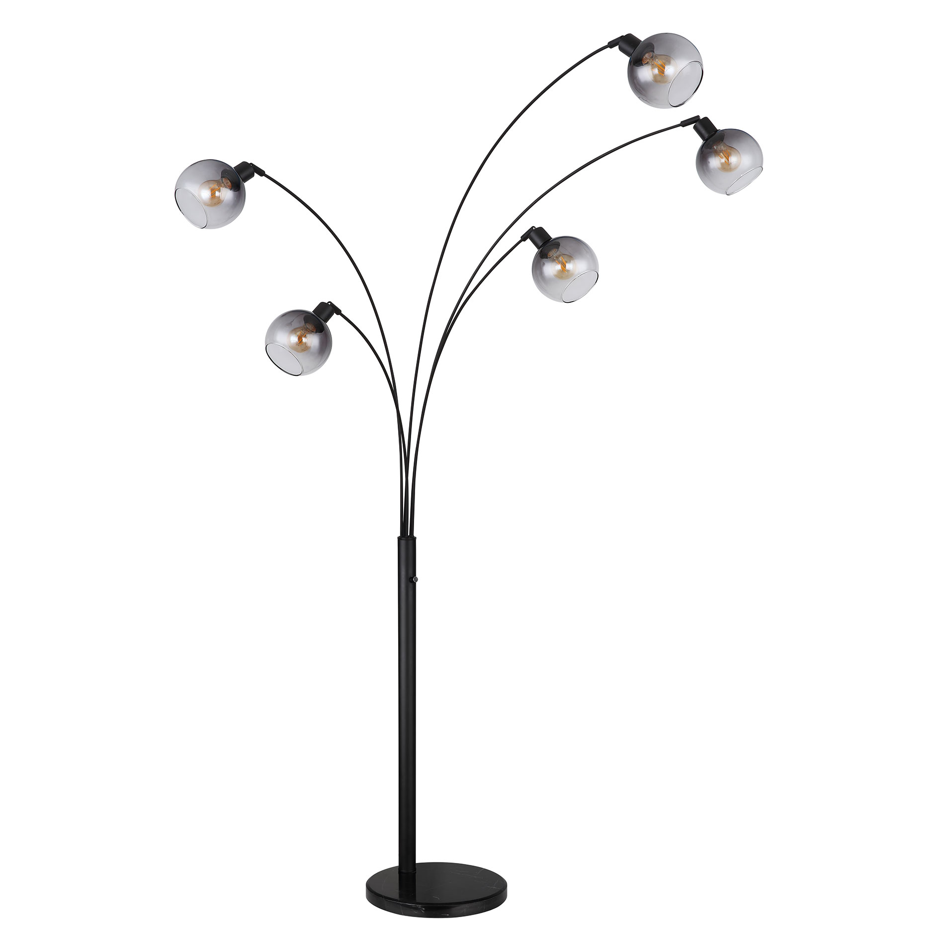Stehleuchte - rauchfarben-schwarz matt - 98 cm