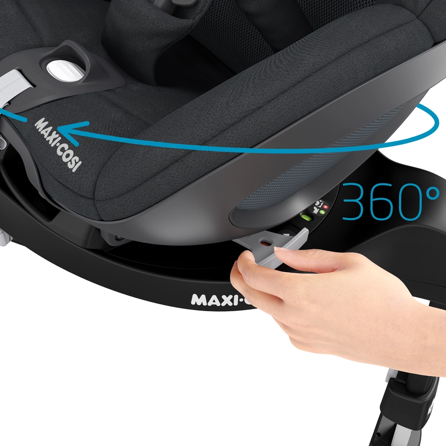 MAXI COSI Set Babyschale Pebble 360 Essential Black plus Basisstation FamilyFix 360