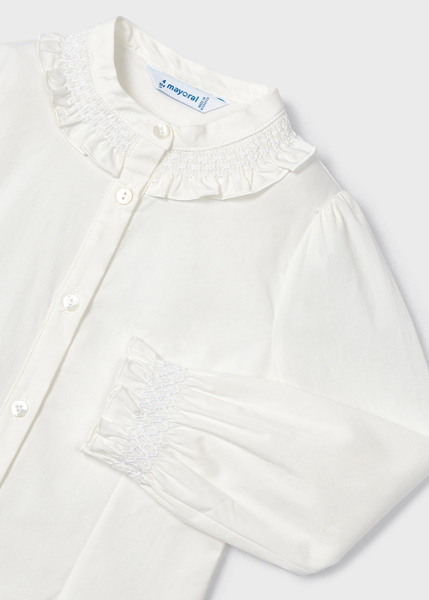 Blusa de malha com detalhes franzidos para menina