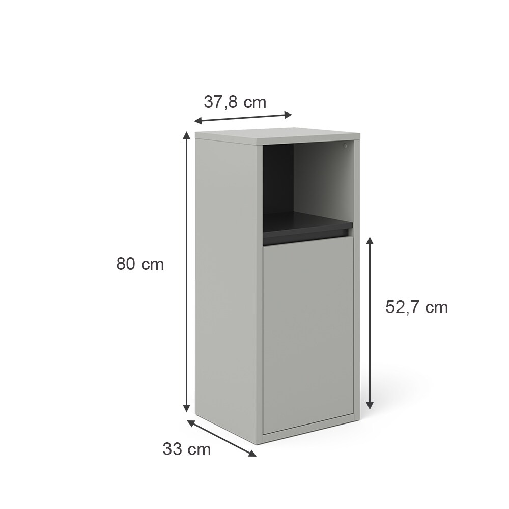 Vicco Midischrank Badschrank Badezimmermöbel Viola Grau Anthrazit modern 38x80 Badezimmer Schrank Badmöbel Schranktür Schrankfach Ablage Aufbewahrung