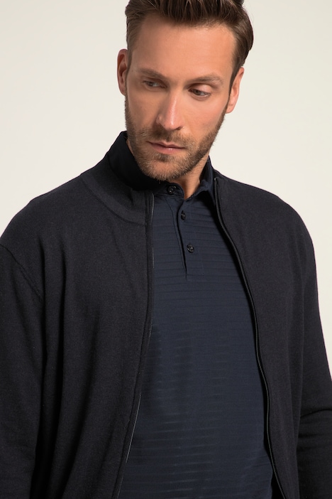 Strickjacke, Wollmix, Stehkragen, Zipper