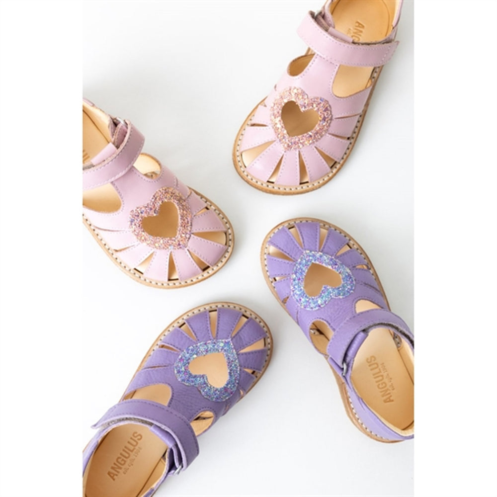 Køb Angulus Hjerte Sandaler Lilac/Confetti Glitter