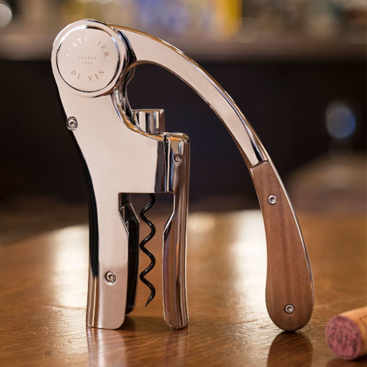 Oeno Motion Wood & Chrome korketrekker