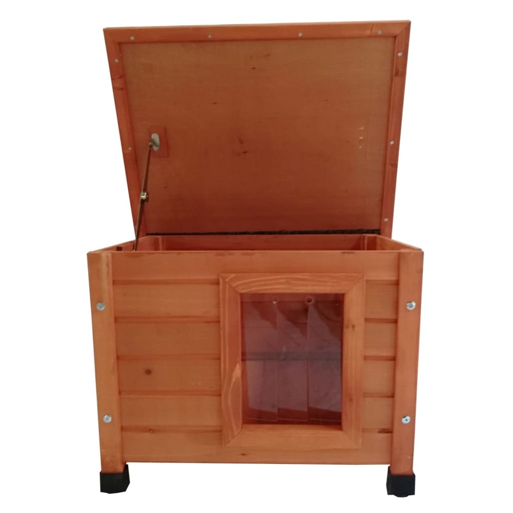 Maison pour chat d'extérieur xl 68,5x54x51,5 cm bois marron