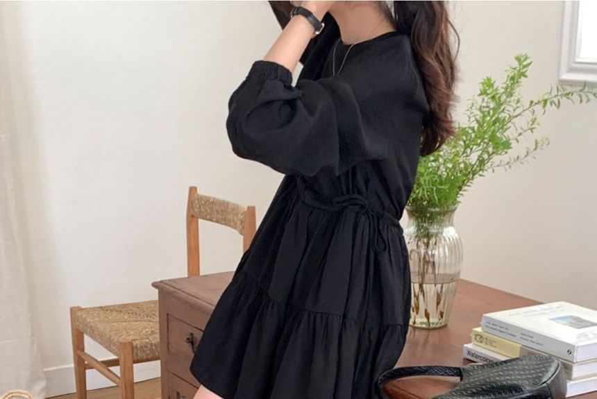 SeoulPop - Effen mini-jurk met lange mouwen