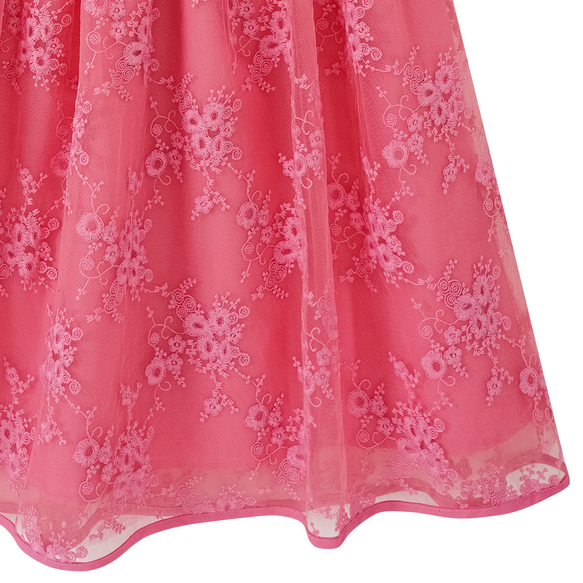 Yigga Mädchen Kleid mit Stickereien pink