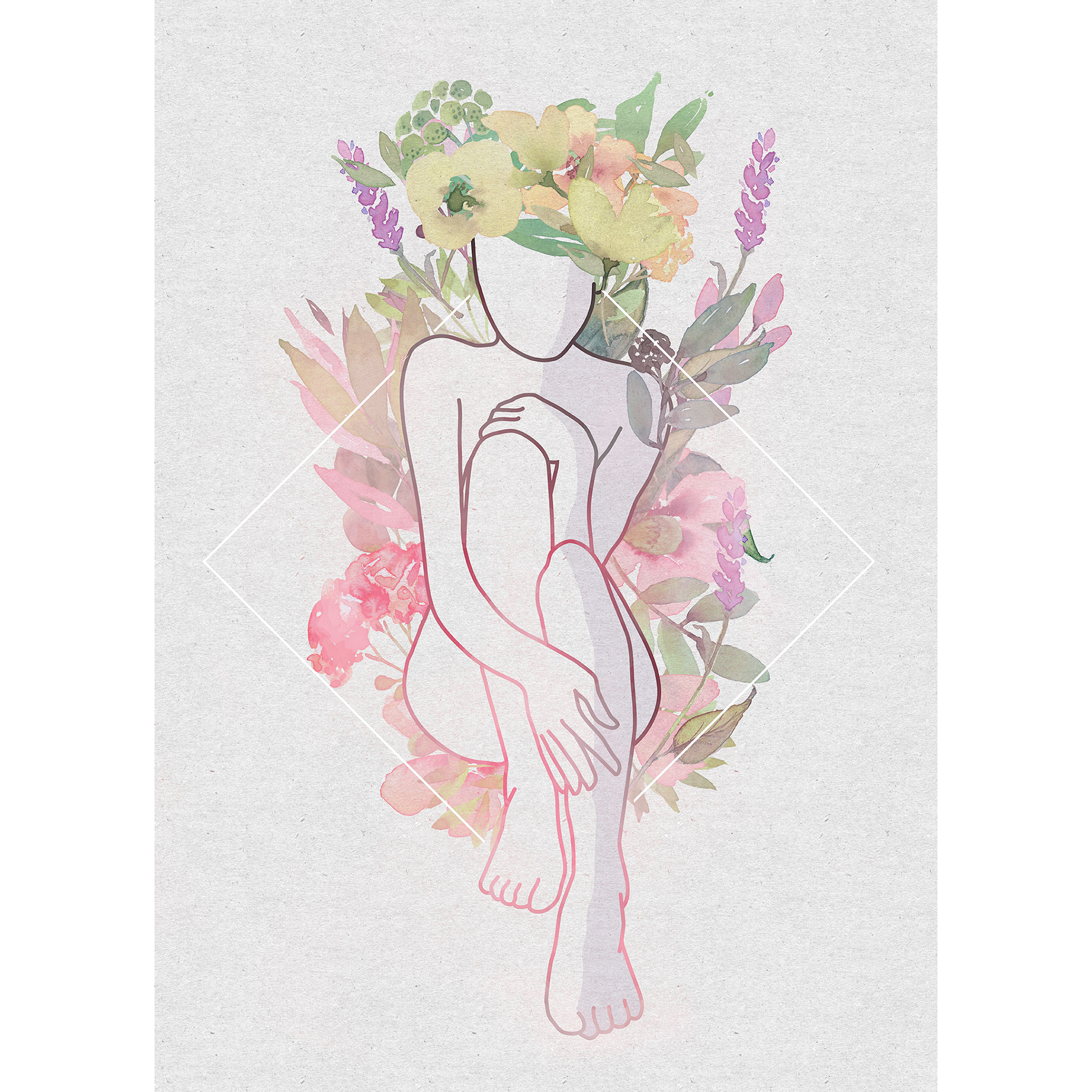 Wandbild BELLA VITA - pastell - 50x70 cm