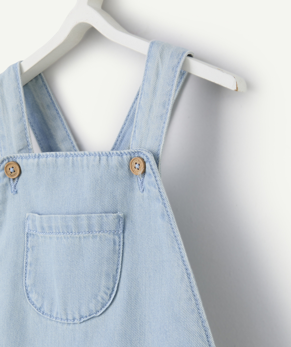 salopette bébé garçon en denim low impact léger bleu