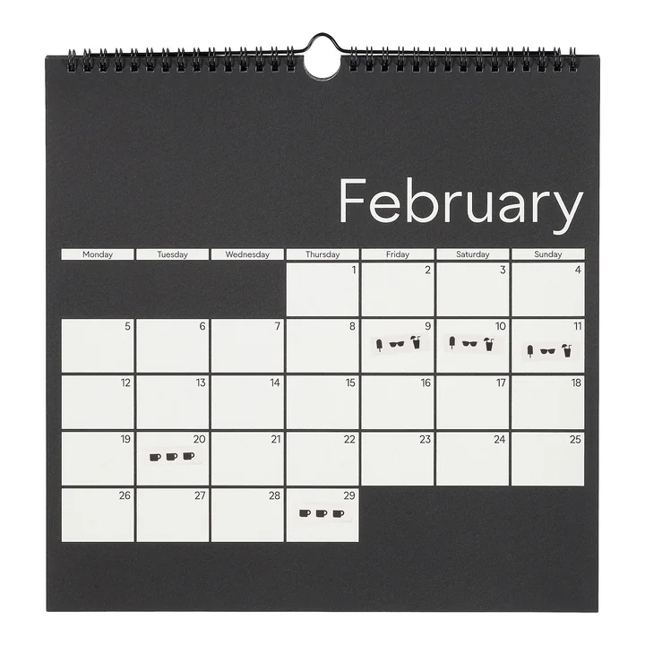 Design Letters - Wandkalender, Monatsplaner, lavendel