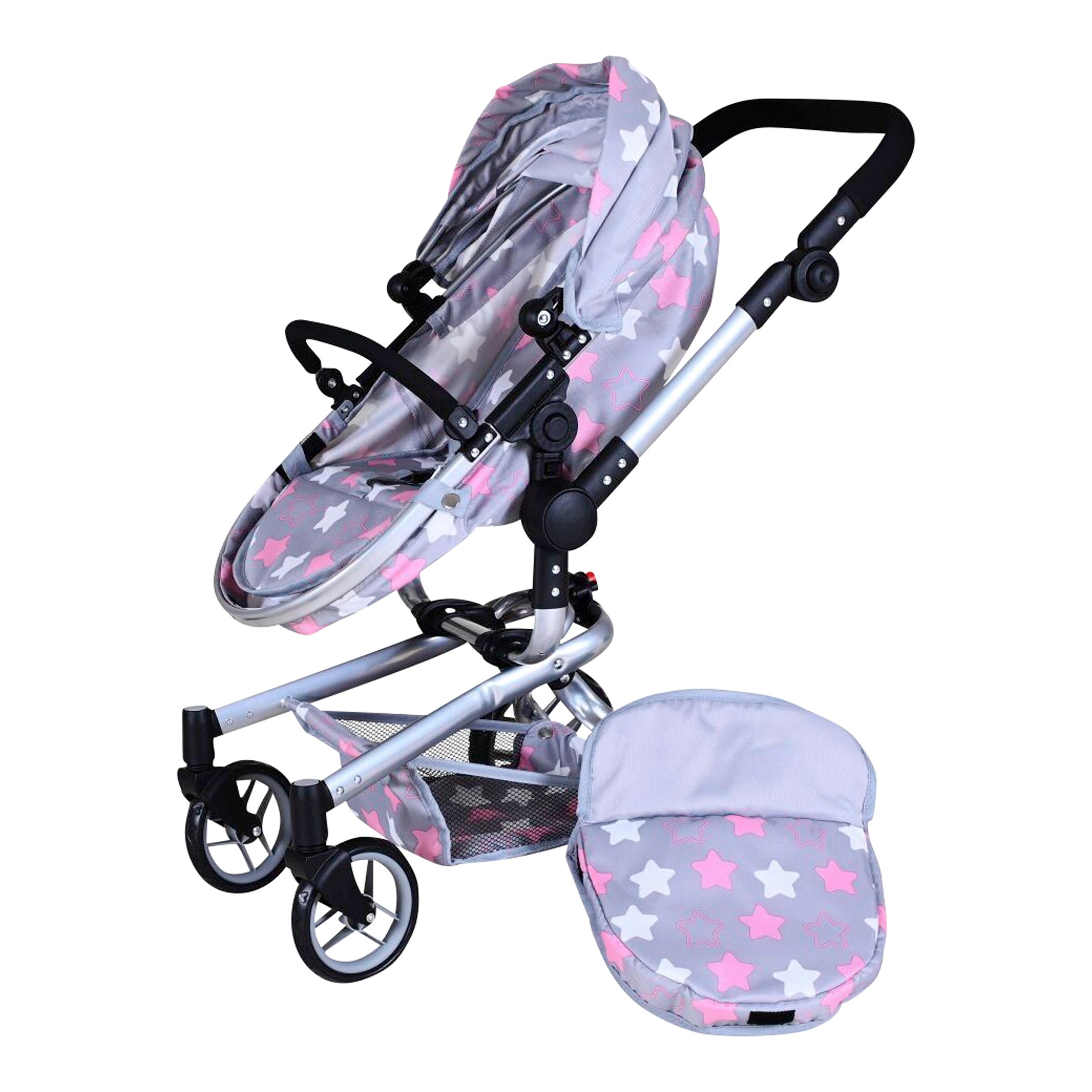 Knorrtoys Puppenwagen Boonk Star grey pink