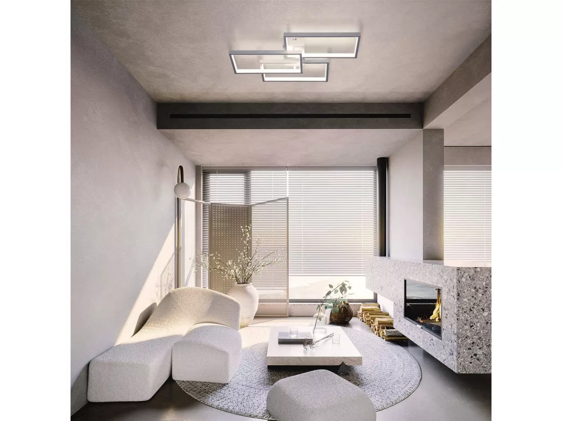 NETTLIFE Plafonnier LED Plafonnier à intensité variable avec télécommande 63W Blanc