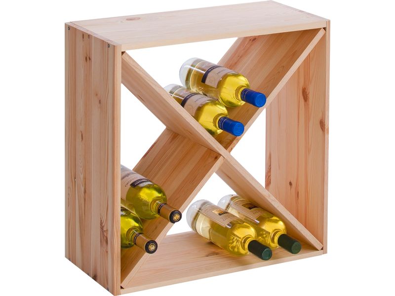 Zeller Present Weinregal 52 x 25 x 52 cm, Nadelholz Weinregal für 24 Flaschen aus unbehandeltem Nadelholz