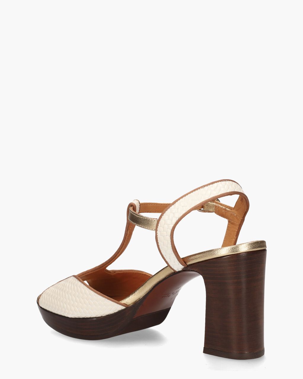 Chie Mihara Keduni Wit/Bruin Damessandalen