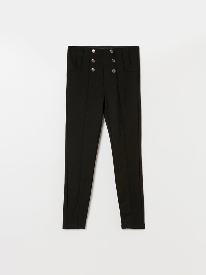 Leggings com botões - Pretas