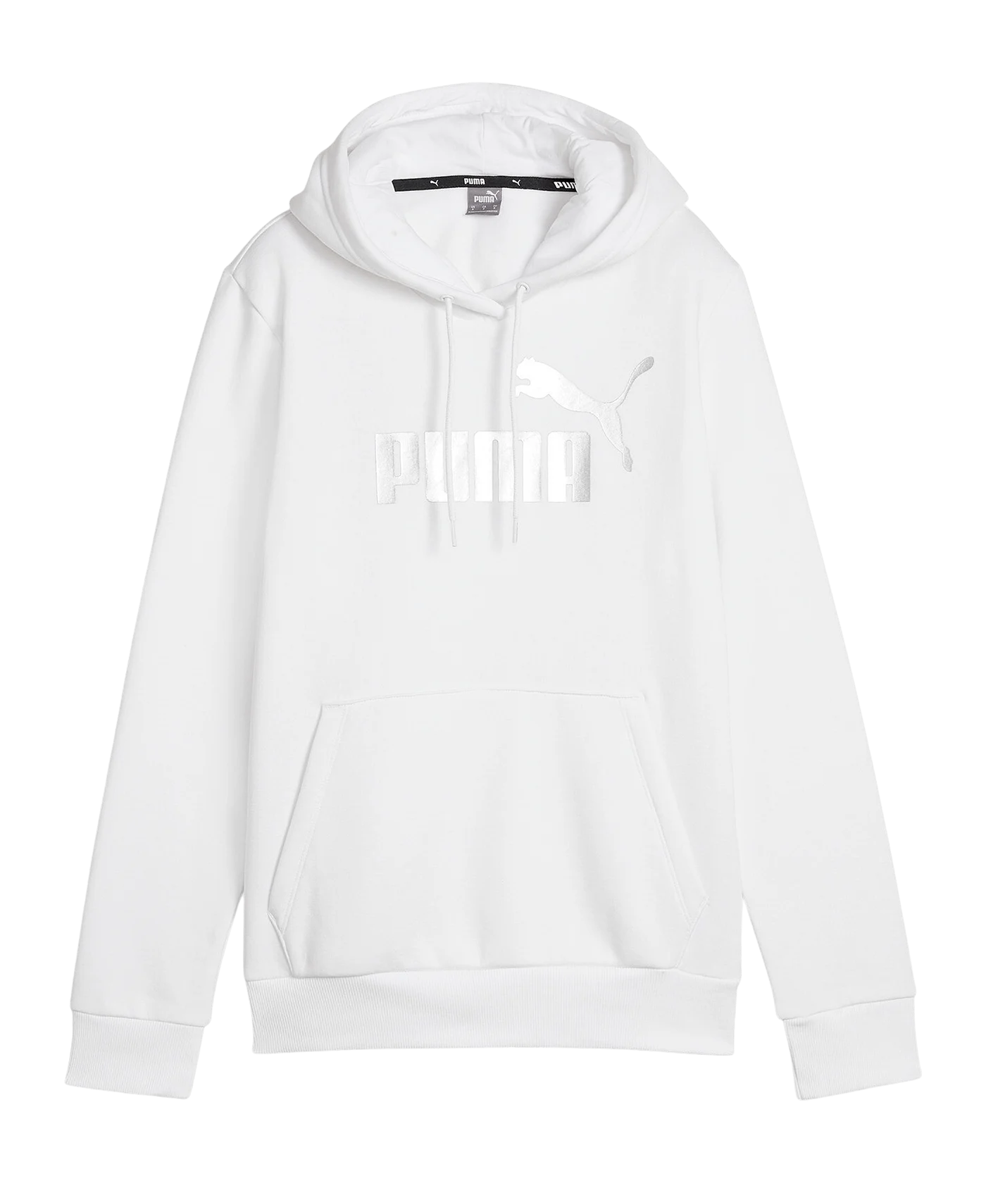 PUMA Essentials Metallic Logo Hoody Damen Weiss F02
