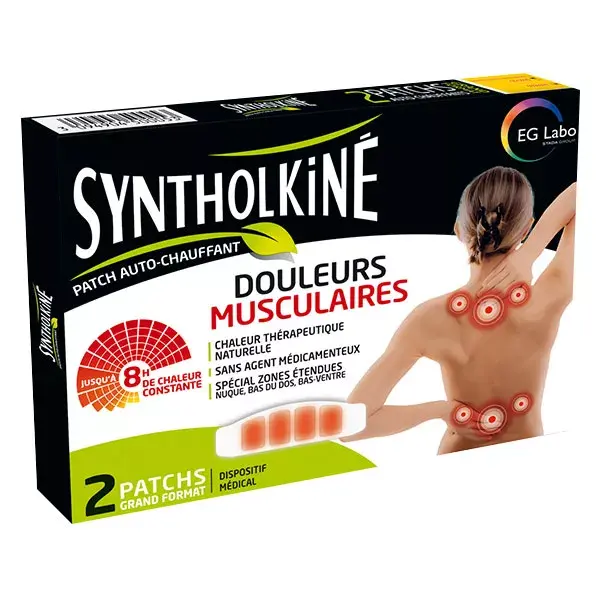 Adesivo térmico SyntholKiné para dores musculares nas costas (2 unidades)