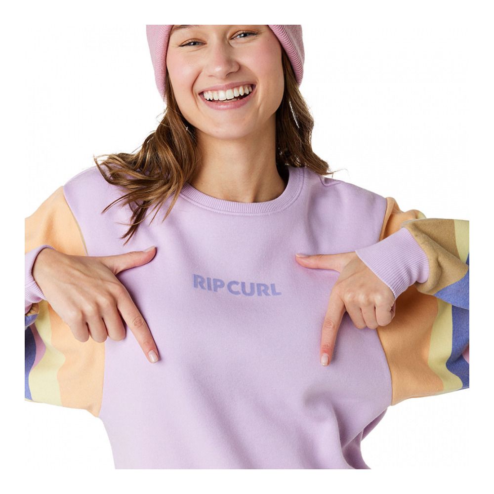 Rip Curl WAVY PRINT SLEEVES - Sweat Femme lilac