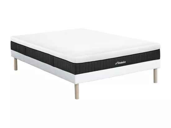 Ensemble 160 x 200 cm sommier tapissier + matelas ressorts ensachés 5 zones ép.21cm - CIDORA de YSMÉE