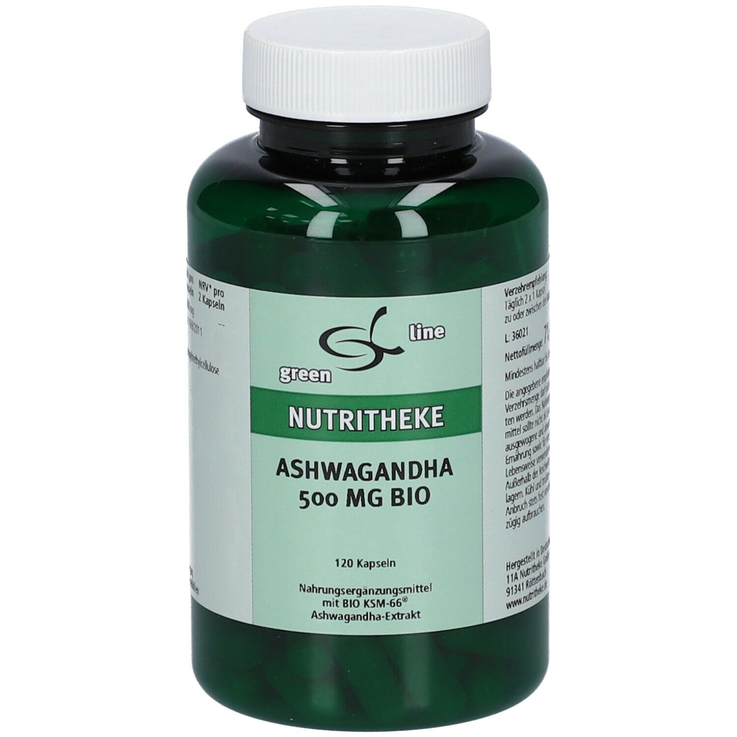 green line NUTRITHEKE ASHWAGANDHA 500 mg BIO