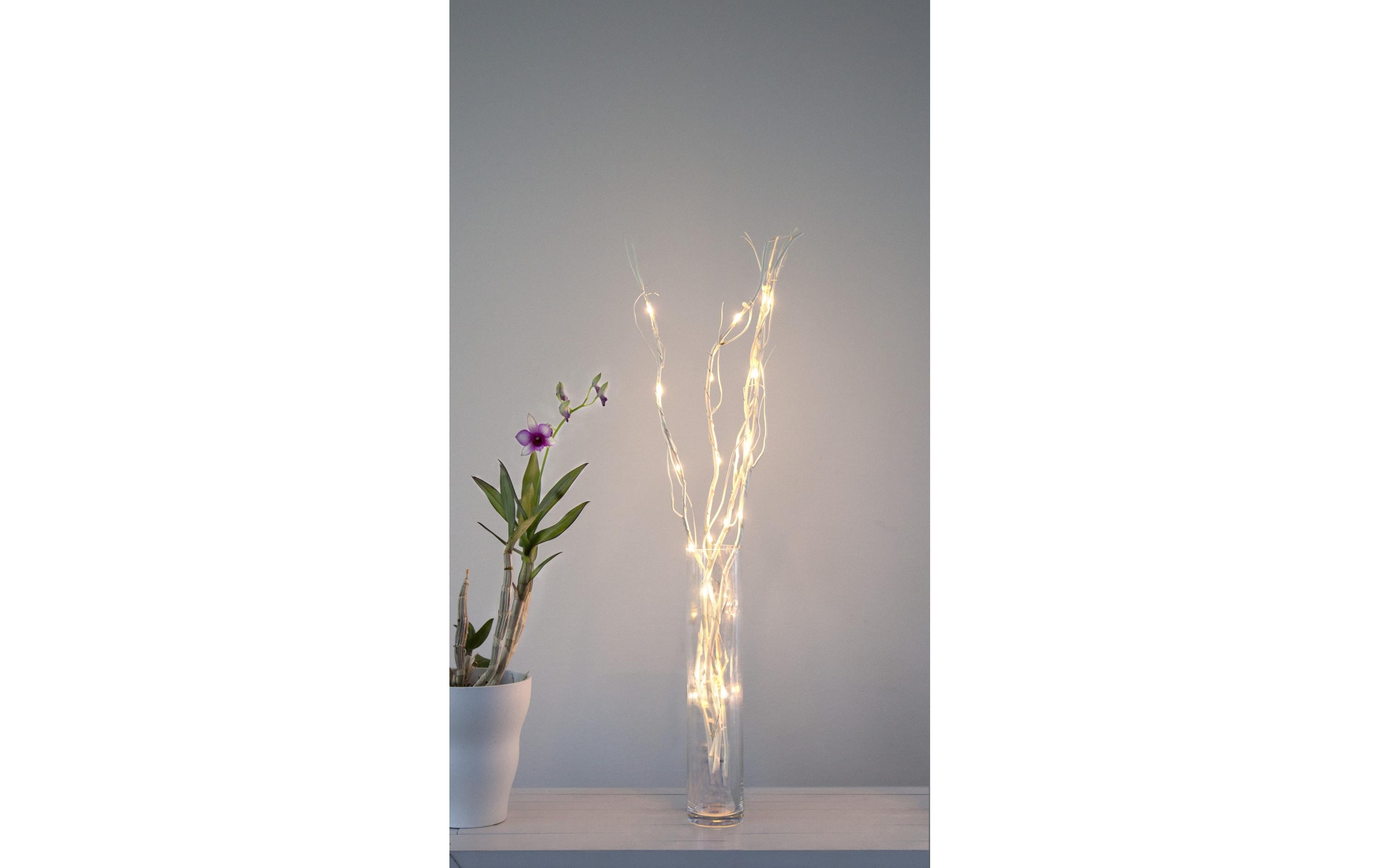 Zweig Willow Dewdrop, 24 LEDs, 60 cm, NaturDekorationszweig