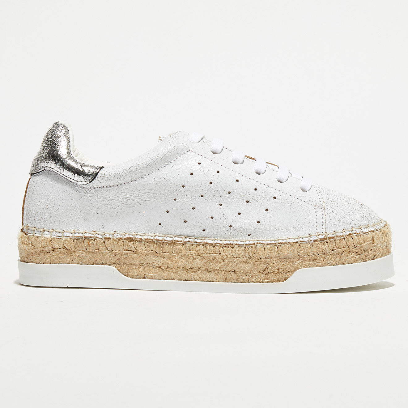 Canal Saint Martin Sneakers en Cuir Lancry Queen argentées