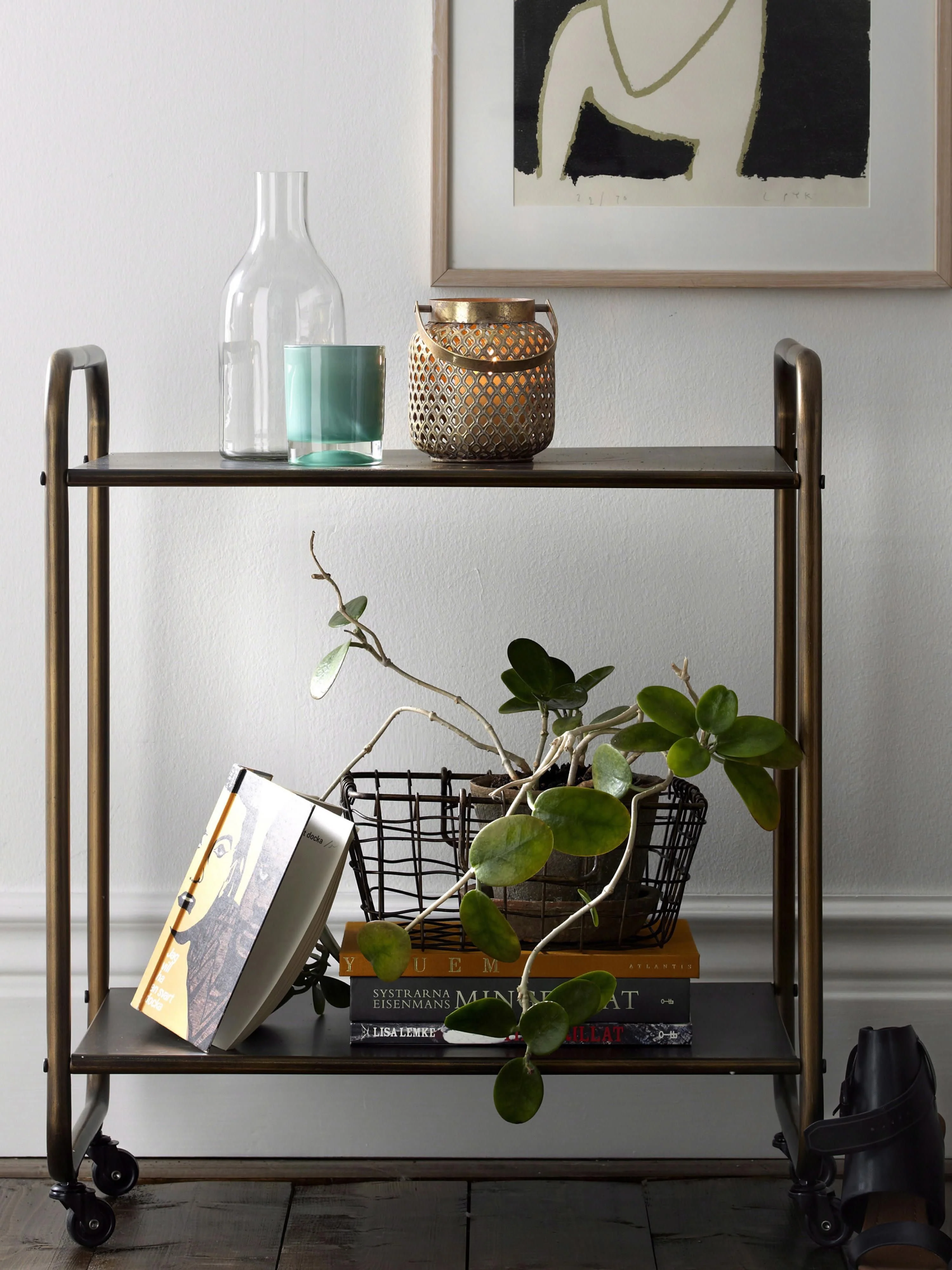 Bar cart Morris met wieltjes