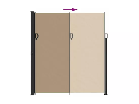 Auvent latéral rétractable taupe 220x500