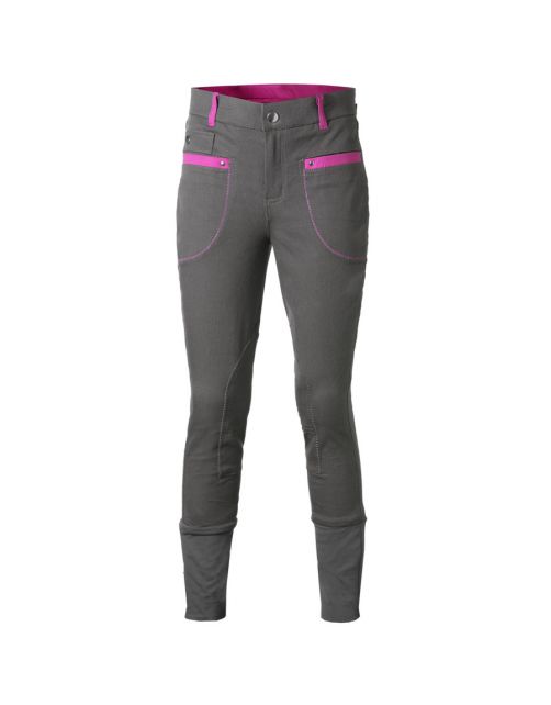 P3-Wear Rijbroek Kids Grijs&Roze - Ruiterkleding