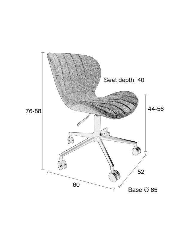 Zuiver OMG Office bureaustoel zwart/grijs